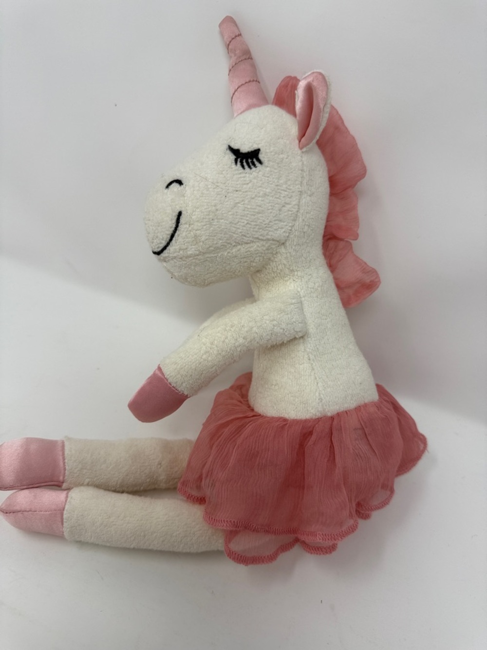 Apple Park Plush Pink & White Unicorn ballerina Doll - Soft Kids Toy 18” tall